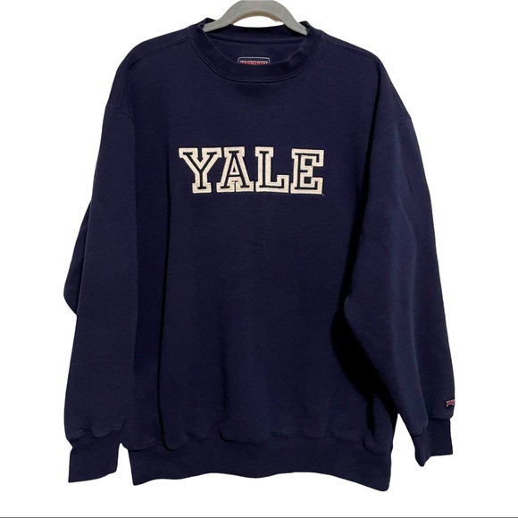 Vintage Other - Vintage Yale Crewneck Sweatshirt Navy Patches Spellout Ivy League Jansport Large